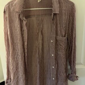 Cloth & Stone Burgundy Striped Shirt